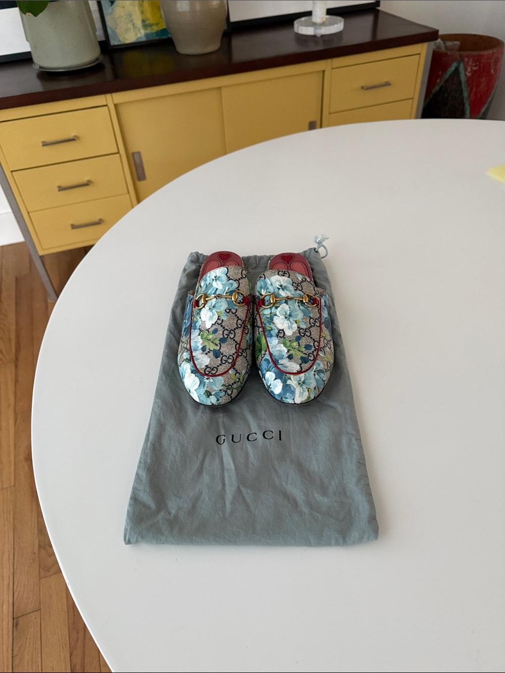 Gucci Floral GG Blooms Slip-On Loafers - Blue/Red